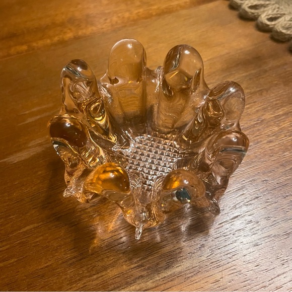 SOLD Vintage Nesting Dish Italian Art Murano Glass Pink Stackable Ashtray Flower - Picture 2 of 10